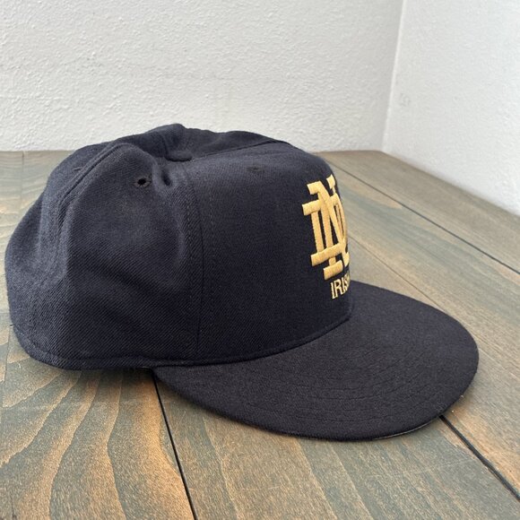 Vintage 1970s Notre Dame Fighting Irish NCAA Fitted New Era Wool Cap 7 3/8 (E9) - Picture 2 of 6